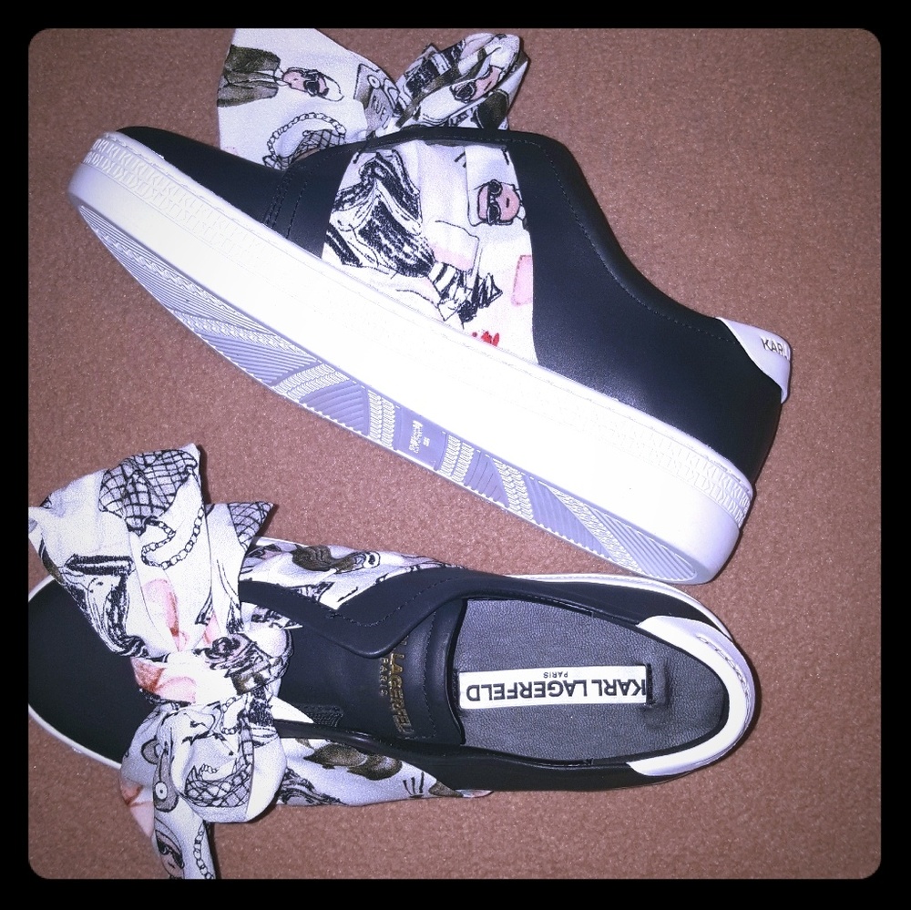 Karl Lagerfeld black & white sneakers